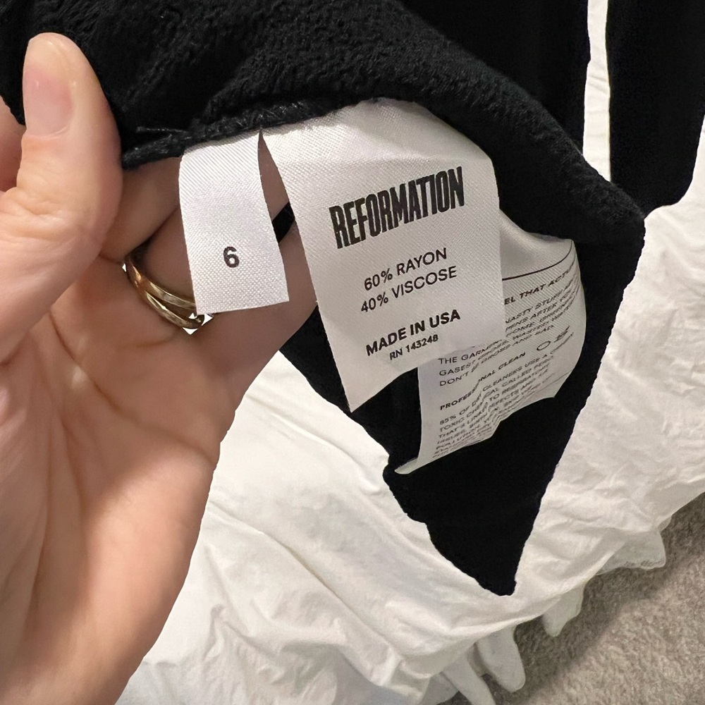Reformation Gia Black Mini Dress - Picture 3 of 6